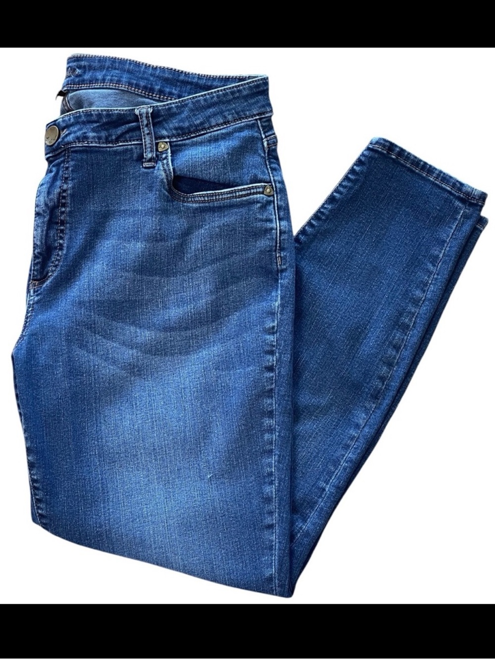 Kut From The Kloth Blue Denim Skinny Ankle Jeans Sz 16W Stretch 10” High Rise